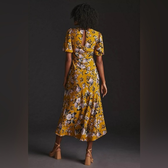 Maeve Floral Puff-Sleeve Midi Dress - Picture 2 of 7